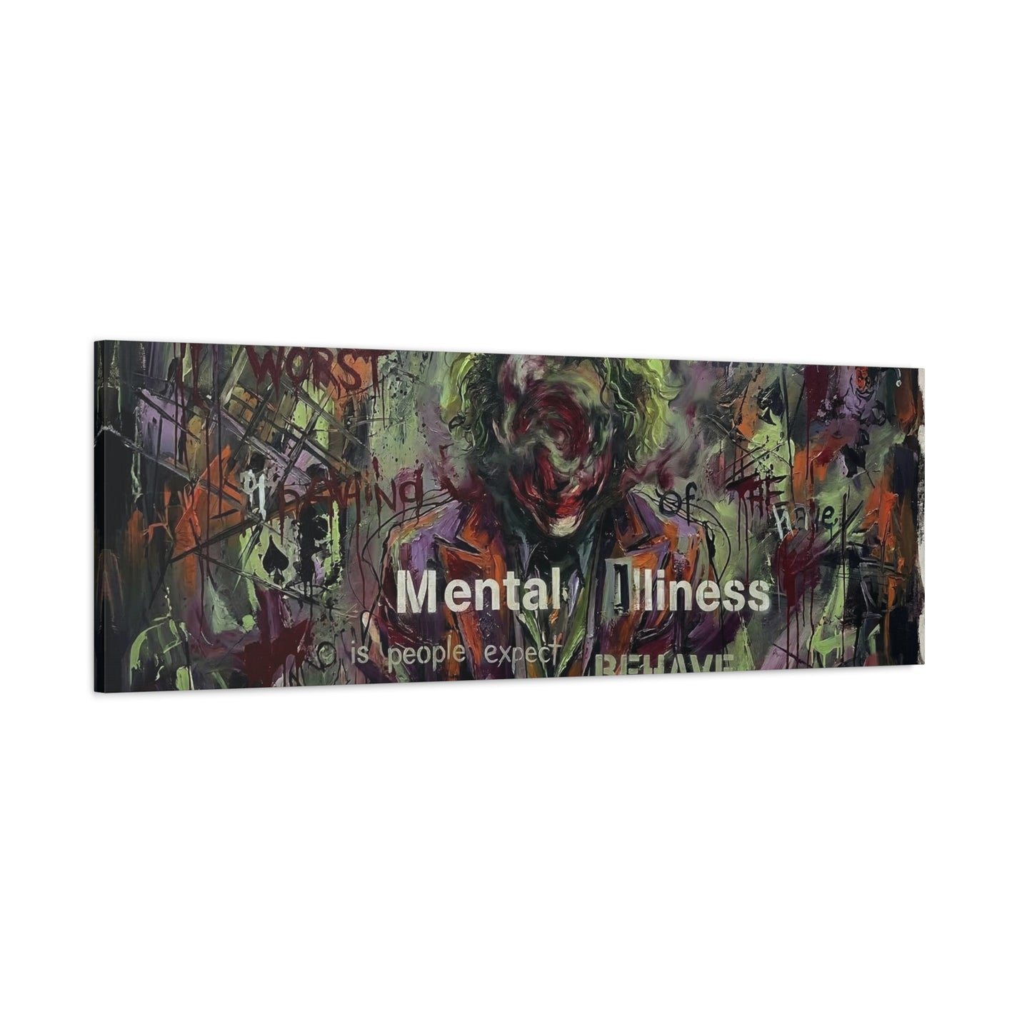 Joker Mental Health Abstract Canvas Wall Art — Matte Stretched 1.25"