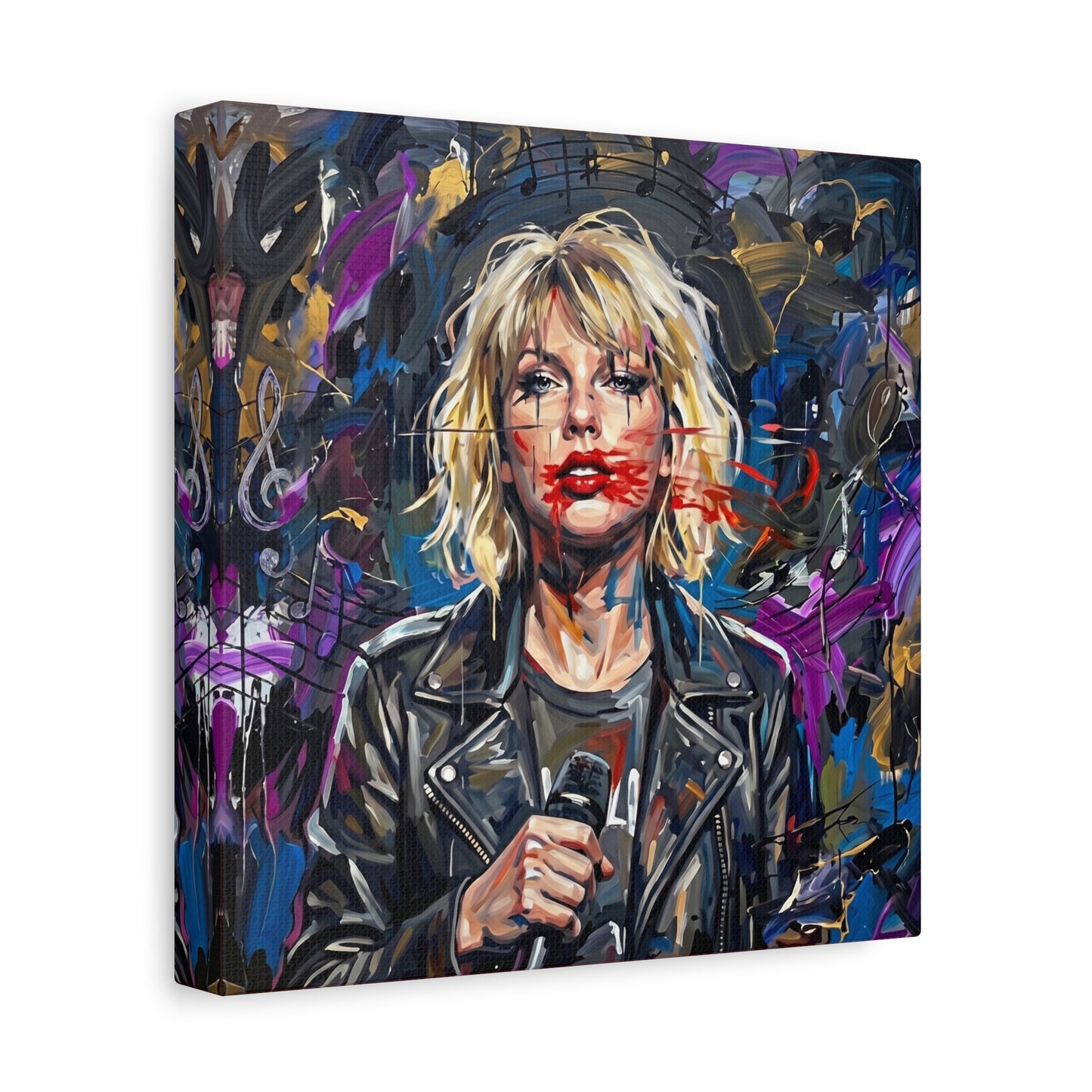 SMEARED THE LIPS Swift Portrait Canvas Art — Matte Stretched Canvas Print
