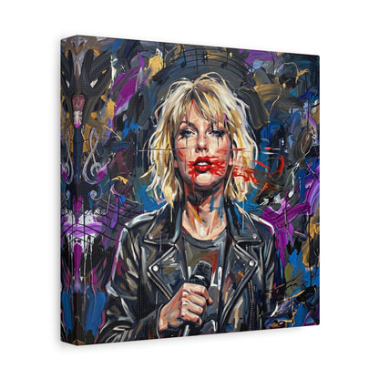 SMEARED THE LIPS Swift Portrait Canvas Art — Matte Stretched Canvas Print