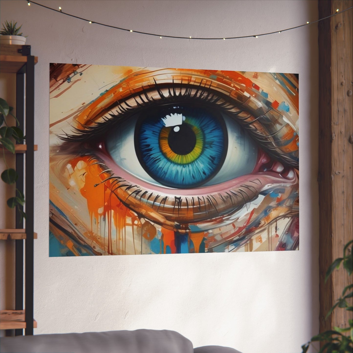 Vibrant Blue Eye Surreal Wall Art Print