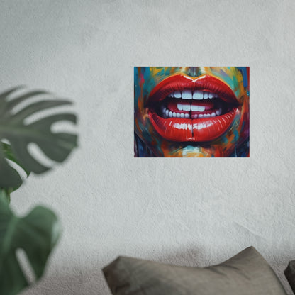 Colorful Pop Art Lip Poster Fine Art Print