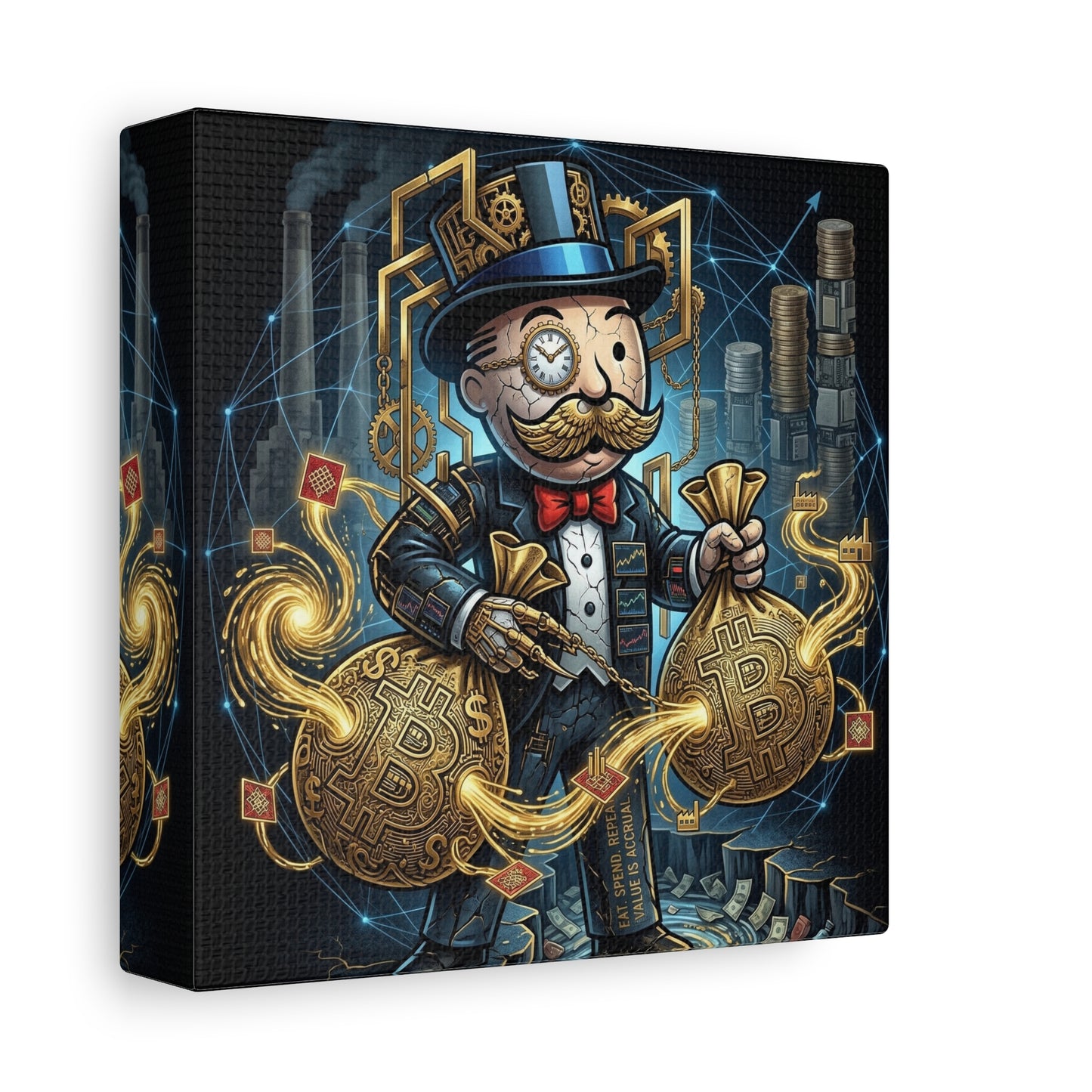 Rich Uncle Pennybags Canvas Wall Art Print