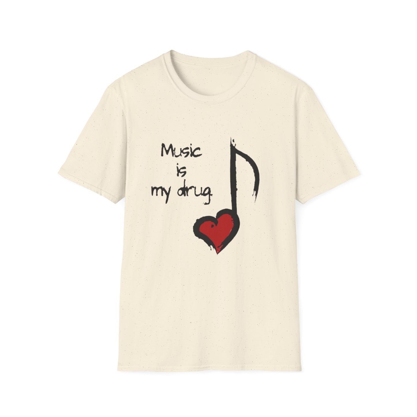 Music Is My Drug T-Shirt – Heart Note Graphic Tee for Musicians & Music Lovers