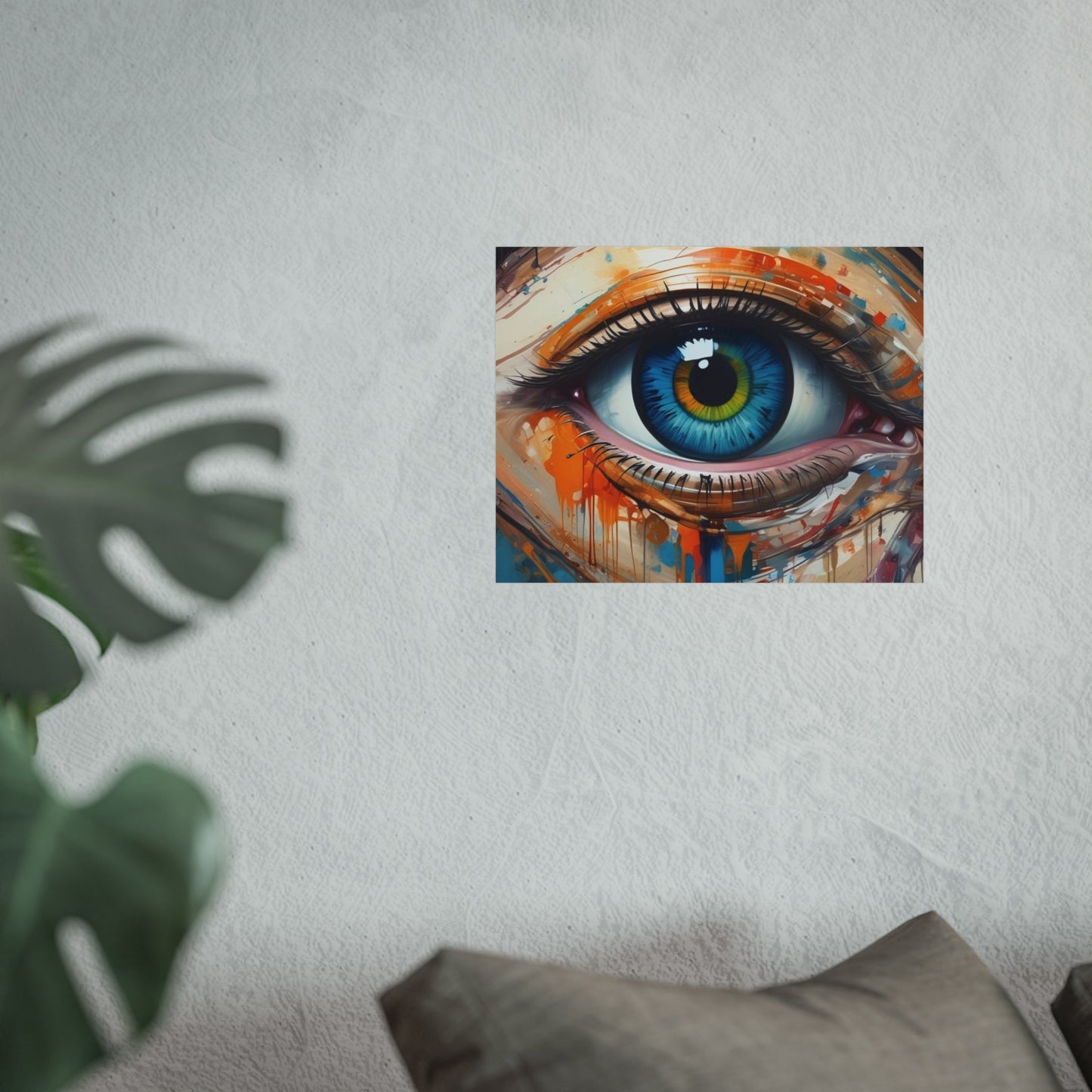 Vibrant Blue Eye Surreal Wall Art Print