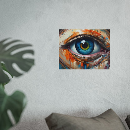 Vibrant Blue Eye Surreal Wall Art Print