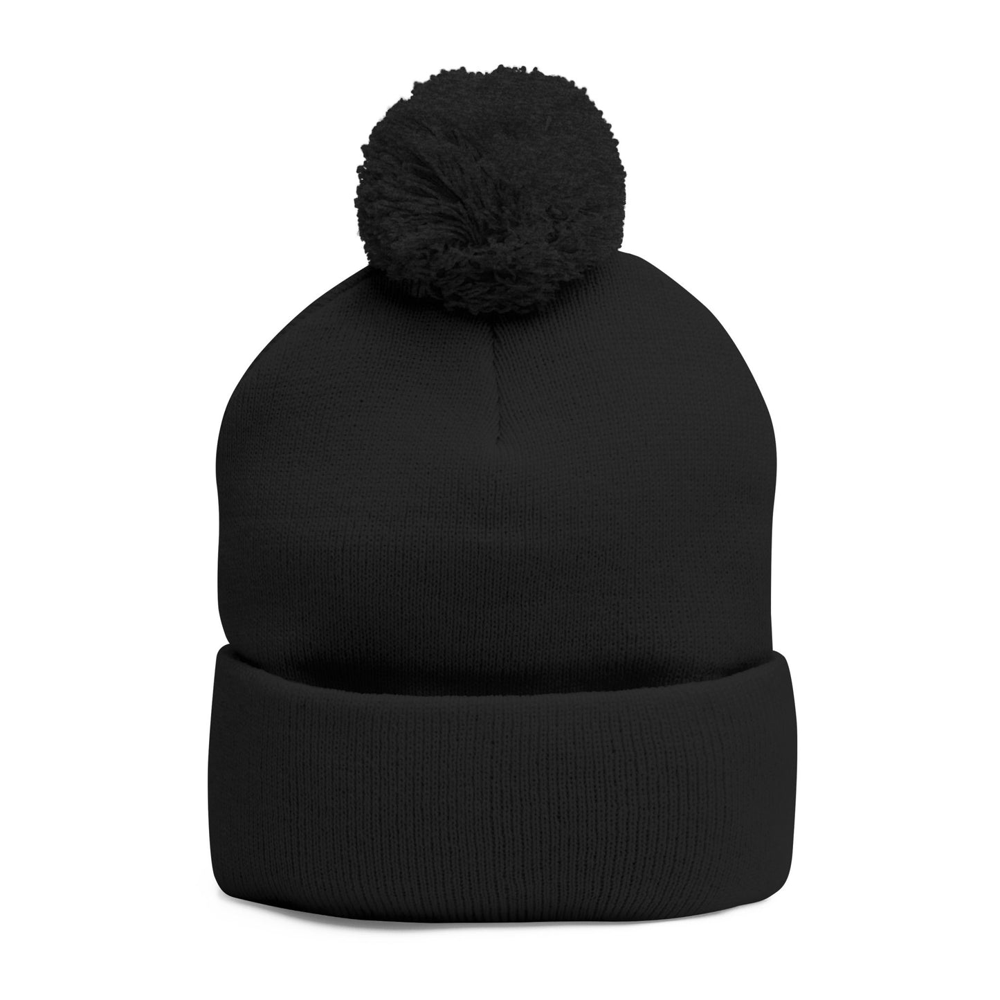 Embroidered Pom-Pom Beanie — "Spitters Are Quitters!" Cozy Winter Hat