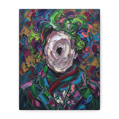 Abstract Floral Canvas Print — Colorful Impasto Rose Wall Art