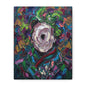 Abstract Floral Canvas Print — Colorful Impasto Rose Wall Art