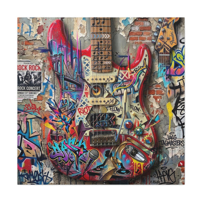 Urban Art Gutair Abstract Canvas Wall Art Print