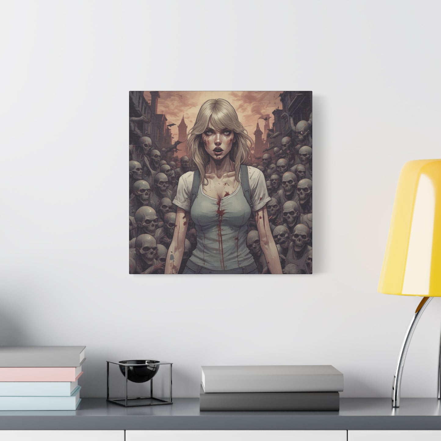 Zombie Swift Matte Canvas Wall Art — Gory Gothic Horror Illustration
