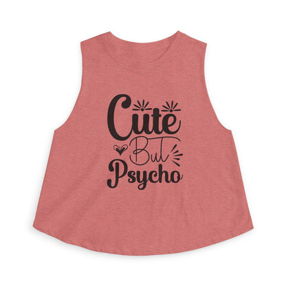 Cute But Psycho Crop Top — Funny Women's Graphic Tank