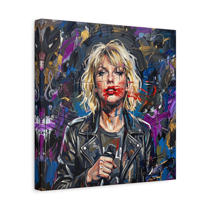 SMEARED THE LIPS Swift Portrait Canvas Art — Matte Stretched Canvas Print