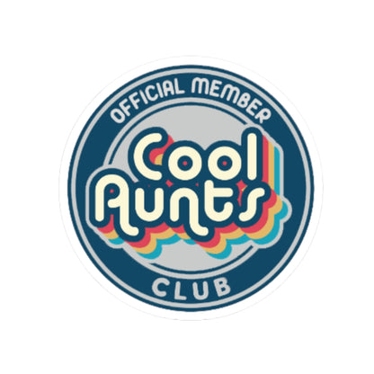 Cool Aunts Club Kiss-Cut Sticker — Retro 'Official Member' Laptop Decal