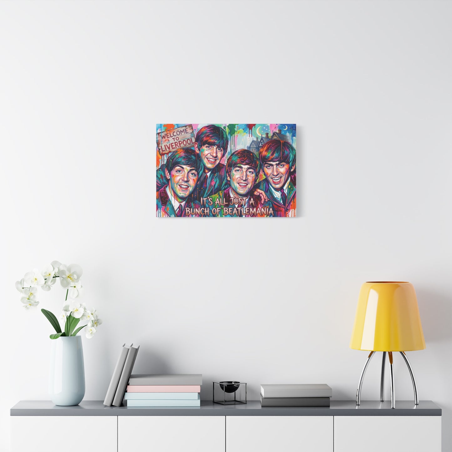 Pop Art Canvas Print - "It's All Just a Bunch of Beatlemania" Matte Stretched Wall Art