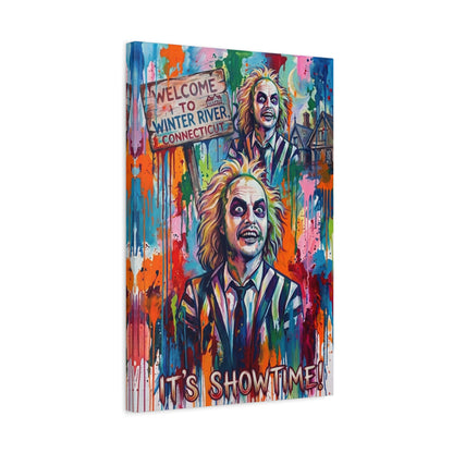 Beetlejuice 'It's Showtime!' Matte Stretched Canvas
