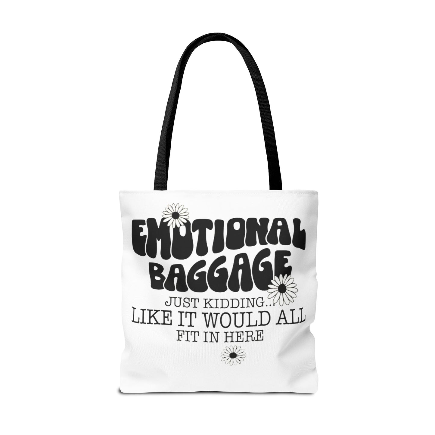 Tote Bag — "Emotional Baggage" Funny Quote Tote with Daisy Vibe
