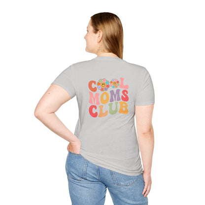 Cool Moms Club T-Shirt — Retro Floral Smiley Tee for Trendy Moms