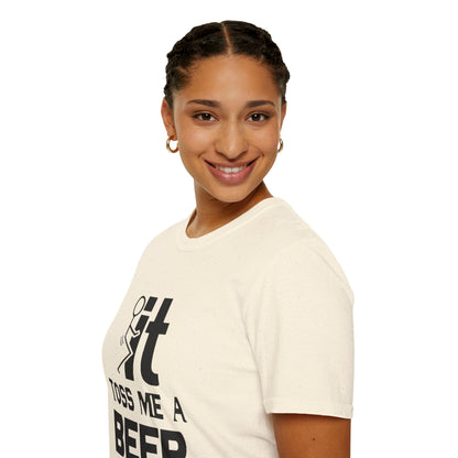 Funny 'Toss Me a Beer' T-Shirt – Beer Toss Party Tee