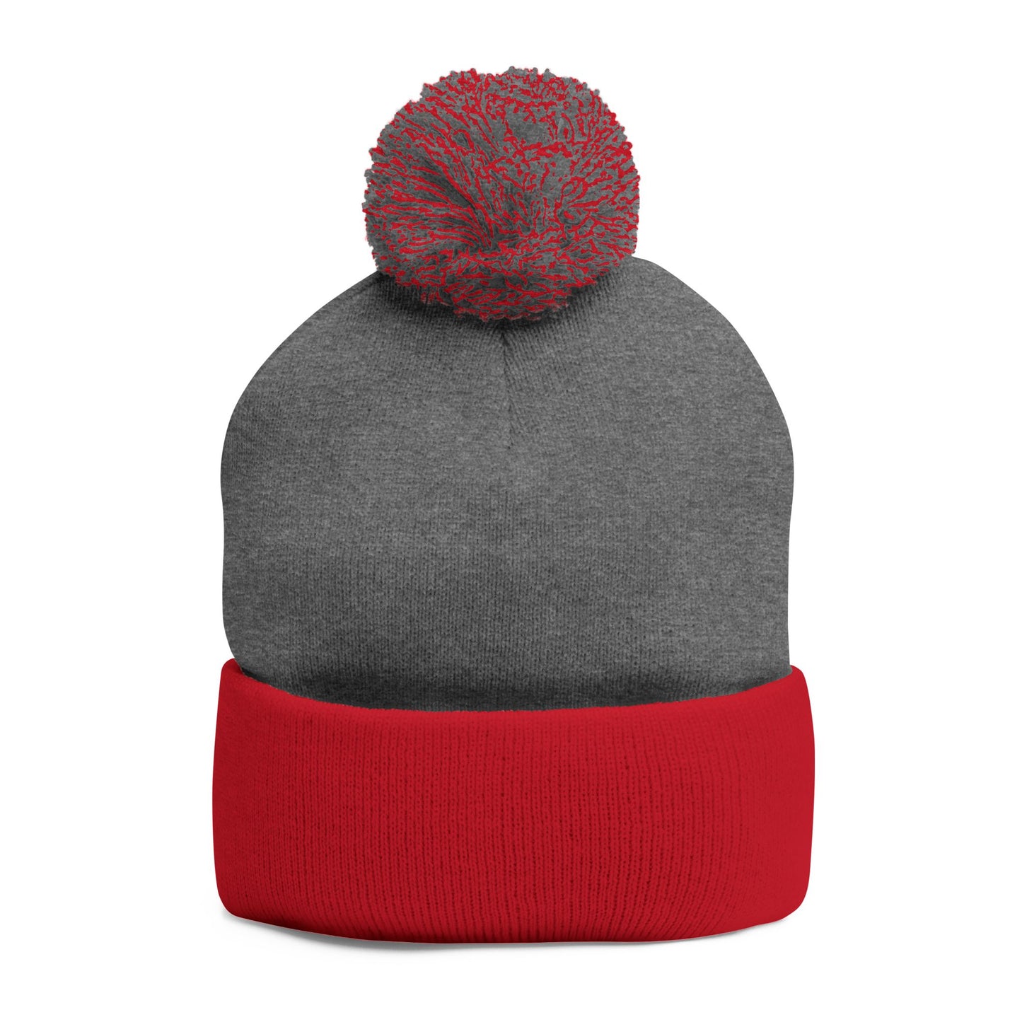 Embroidered 'Fuck Off' Pom-Pom Beanie - Knit Winter Hat
