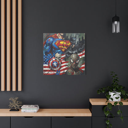 Superhero Abstract Canvas Wall Art Print