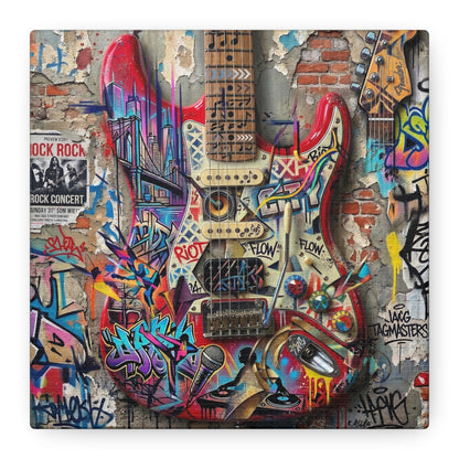 Urban Art Gutair Abstract Canvas Wall Art Print