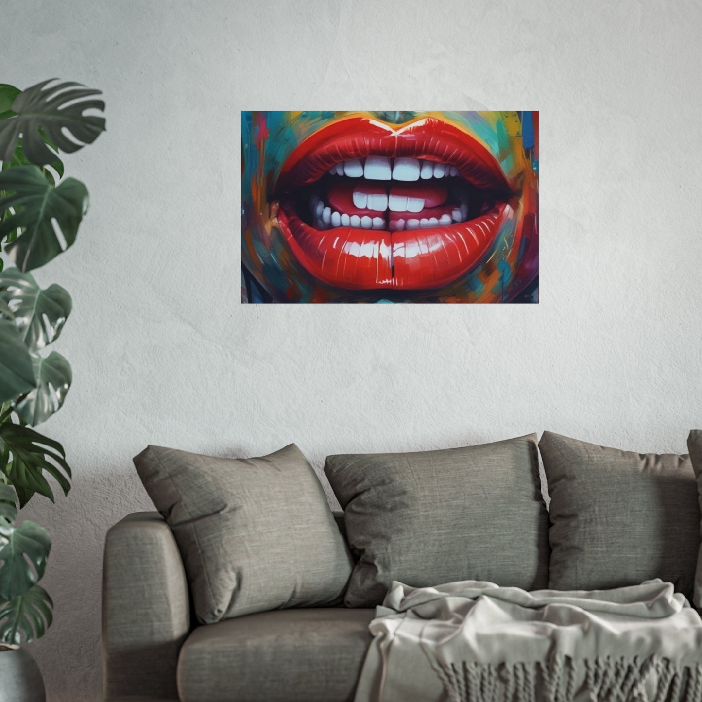 Colorful Pop Art Lip Poster Fine Art Print