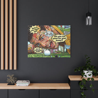 Happy Golf Pop Canvas Art — Matte Stretched Canvas Print