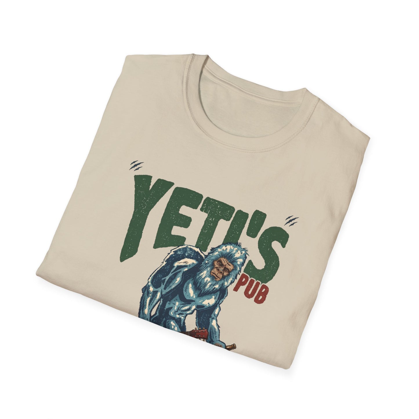 Yeti's Pub Graphic T-Shirt — Vintage Rock Band Snowman Design