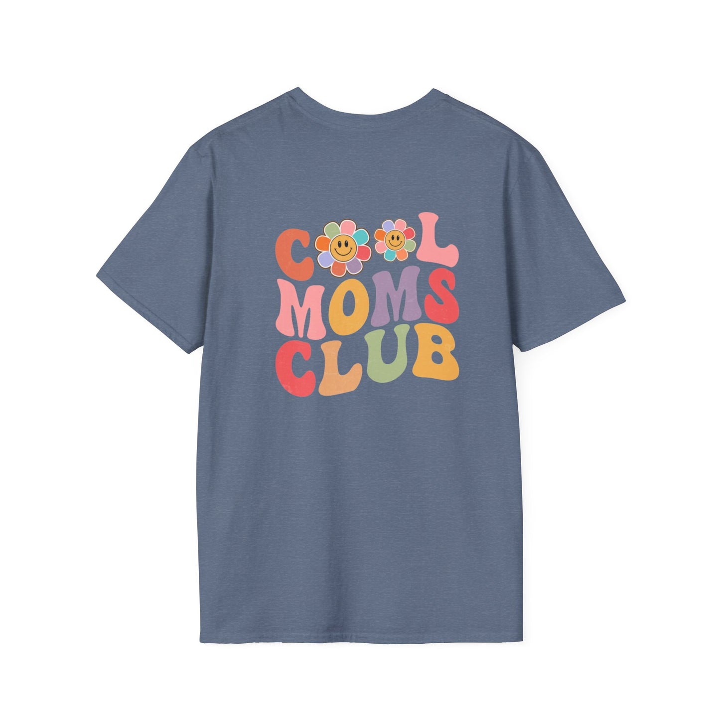 Cool Moms Club T-Shirt — Retro Floral Smiley Tee for Trendy Moms