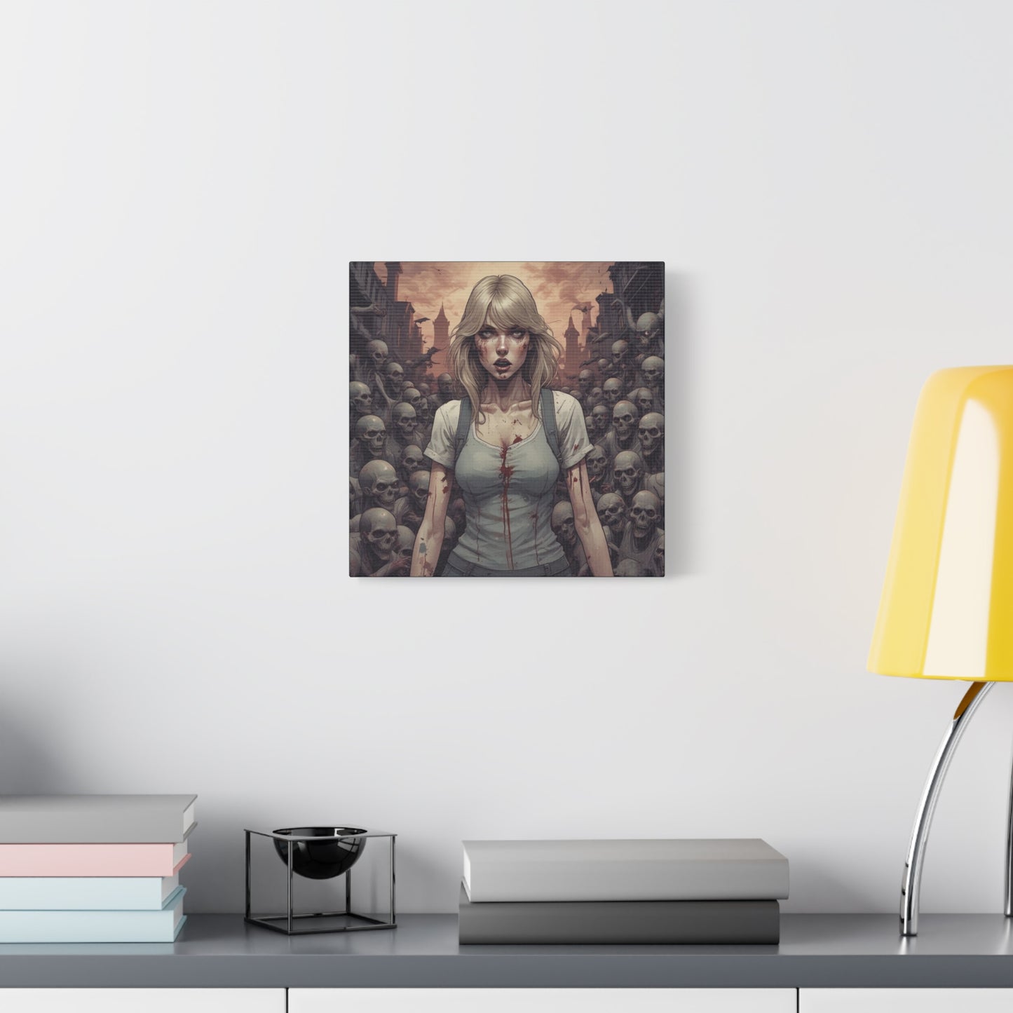 Zombie Swift Matte Canvas Wall Art — Gory Gothic Horror Illustration