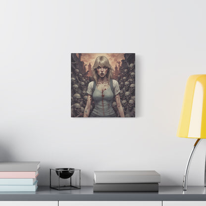 Zombie Swift Matte Canvas Wall Art — Gory Gothic Horror Illustration