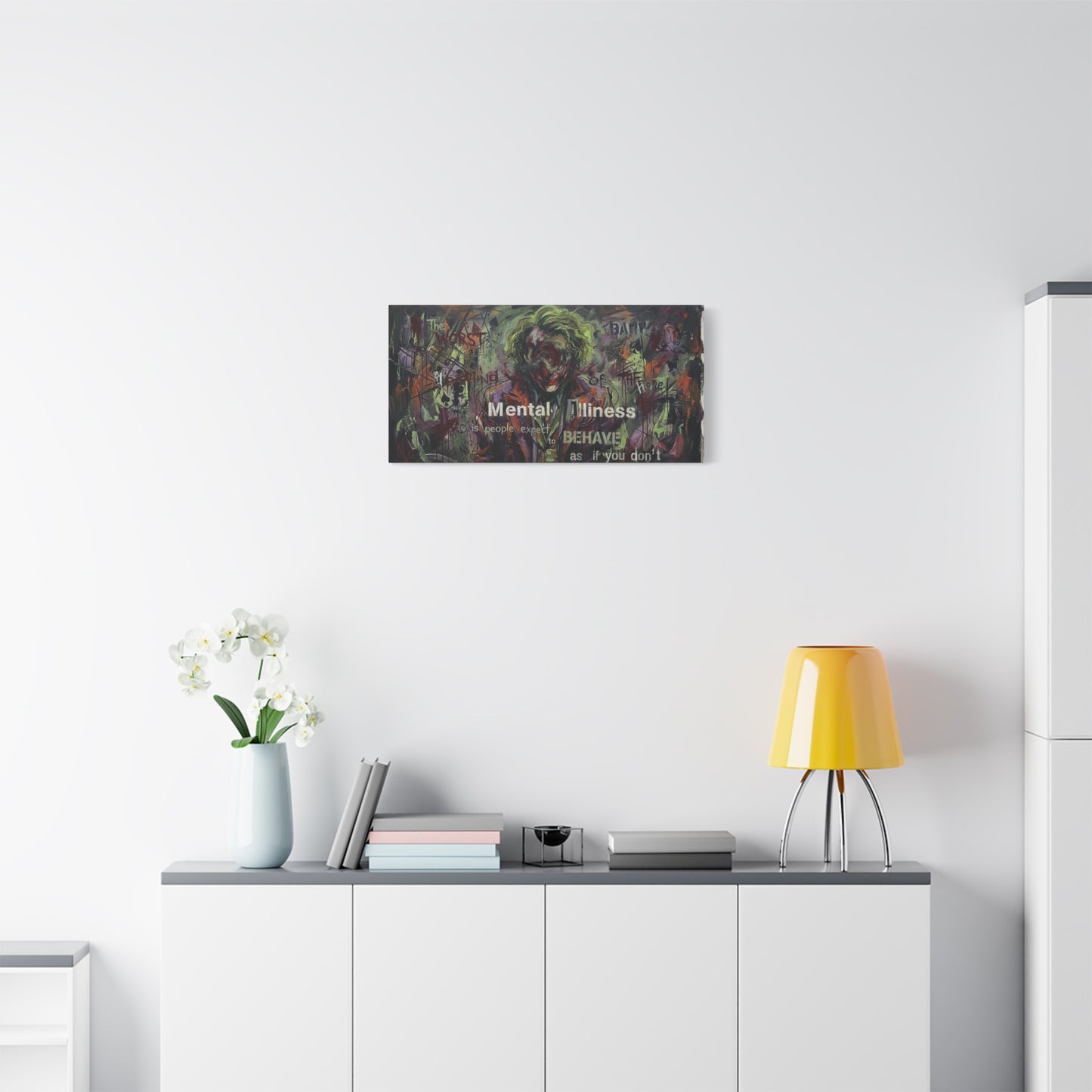 Joker Mental Health Abstract Canvas Wall Art — Matte Stretched 1.25"