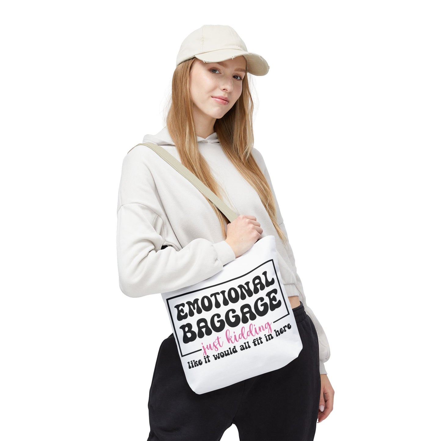 Emotional Baggage Tote Bag — Funny "Emotional Baggage (just kidding)" Reusable Shopper