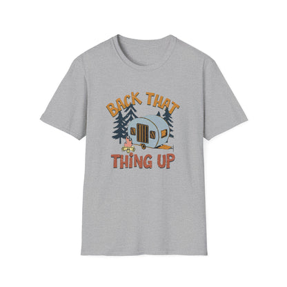RV Camping T-Shirt — "Back That Thing Up" Retro Camper Graphic Tee