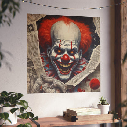 Creepy Pennywise-Style Scary Circus Wall Art
