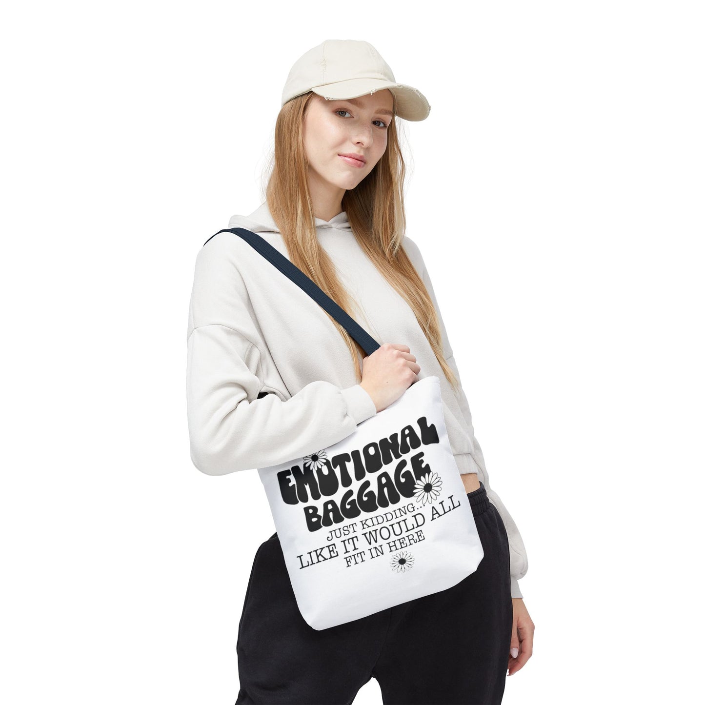 Tote Bag — "Emotional Baggage" Funny Quote Tote with Daisy Vibe