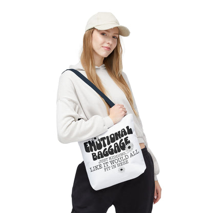 Tote Bag — "Emotional Baggage" Funny Quote Tote with Daisy Vibe