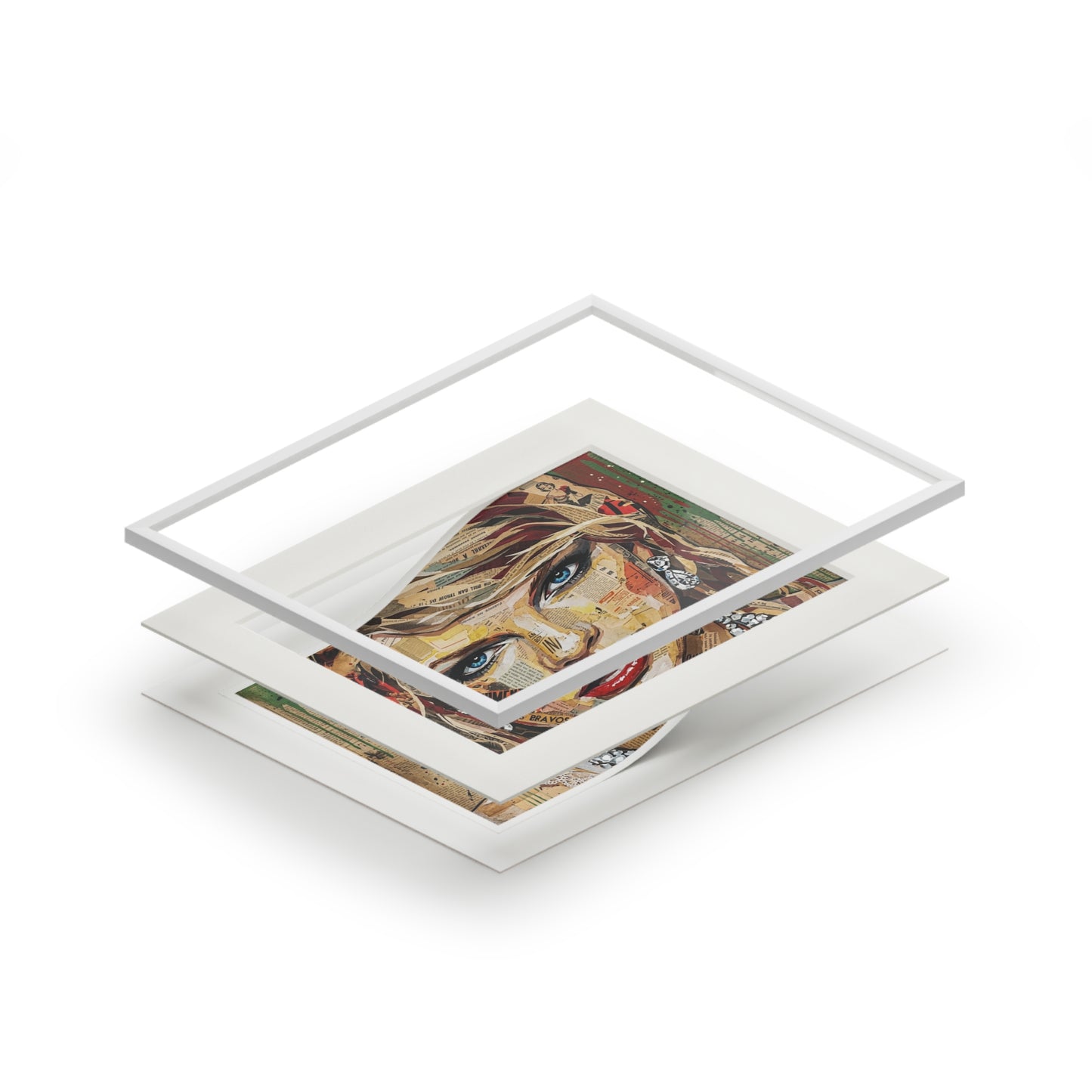 Fine Art Print Passepartout — Colorful Pop Portrait Wall Art