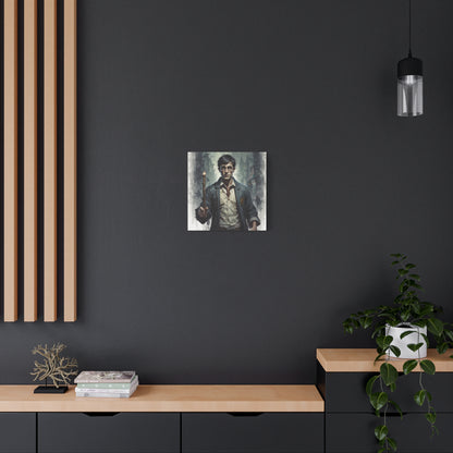 Dark Harry Canvas Print — Moody Urban Fantasy Stretched Wall Art