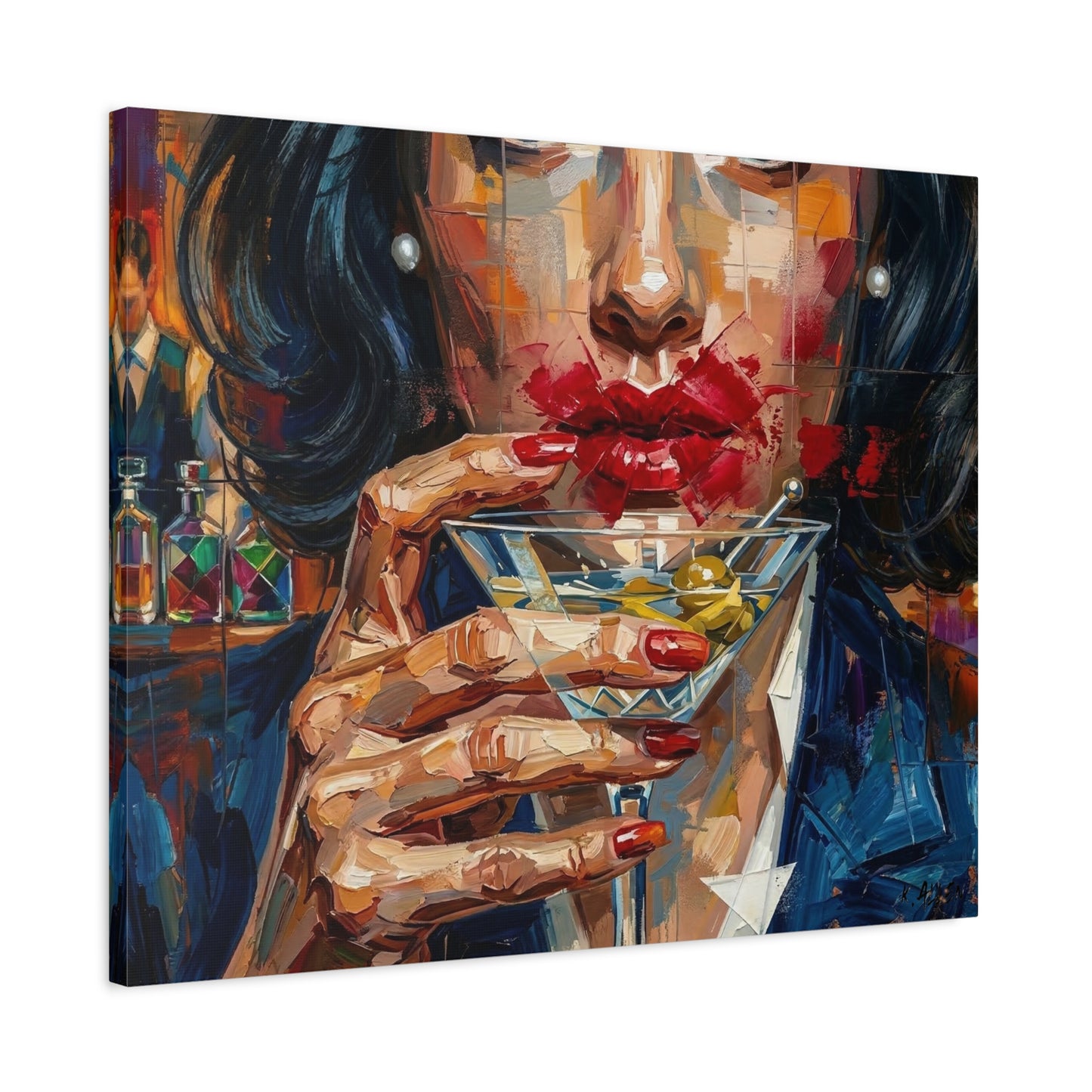Cocktail Kiss Matte Canvas Wall Art