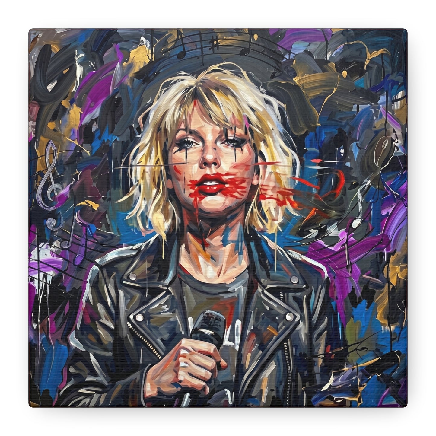 SMEARED THE LIPS Swift Portrait Canvas Art — Matte Stretched Canvas Print