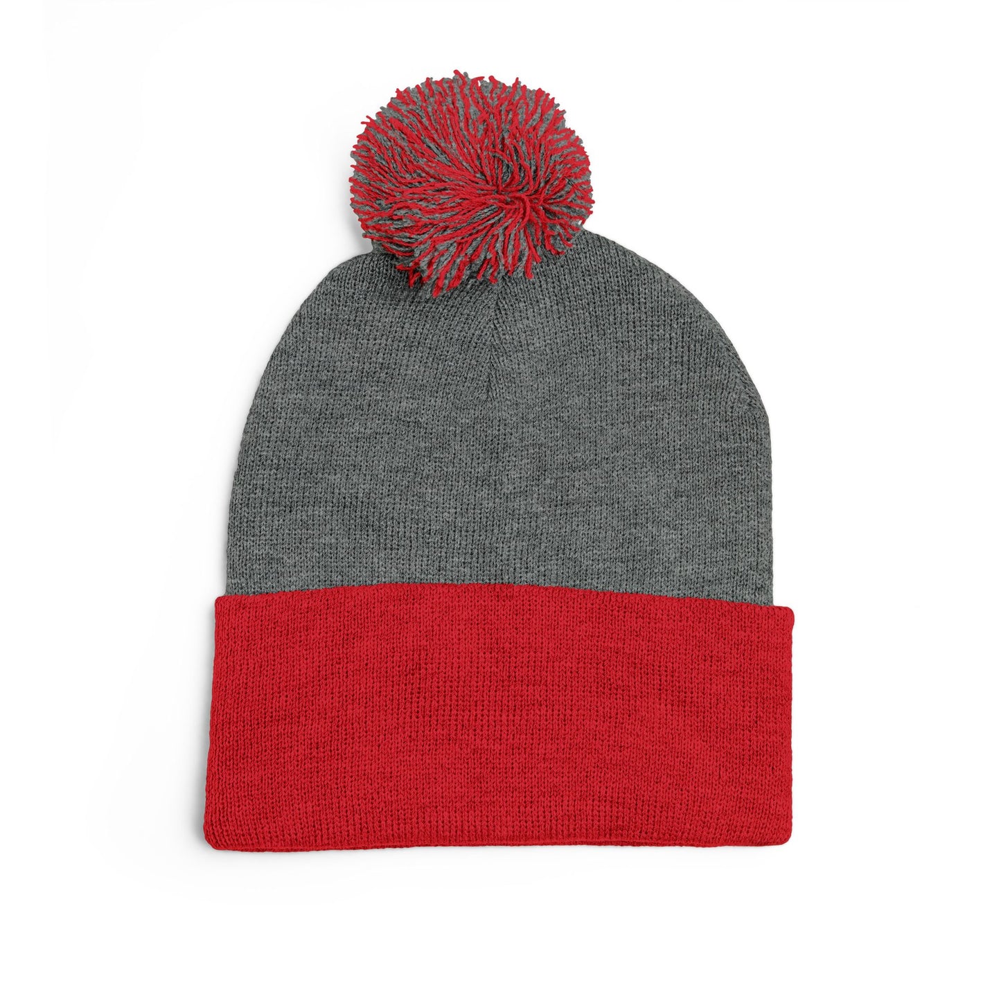 Embroidered 'Fuck Off' Pom-Pom Beanie - Knit Winter Hat