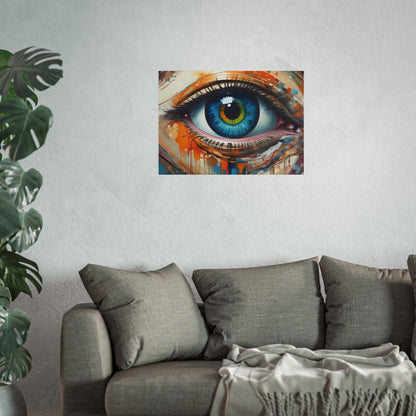 Vibrant Blue Eye Surreal Wall Art Print