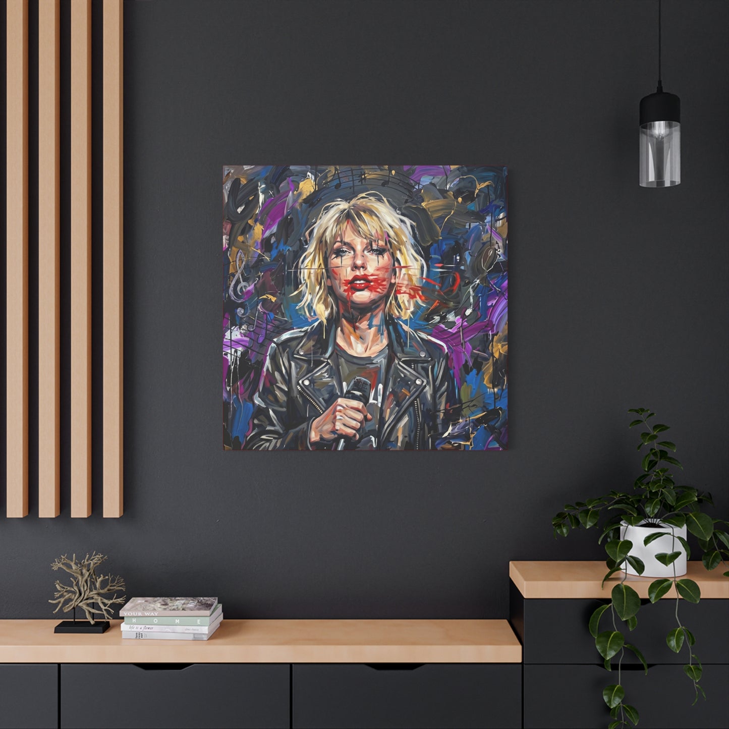 SMEARED THE LIPS Swift Portrait Canvas Art — Matte Stretched Canvas Print