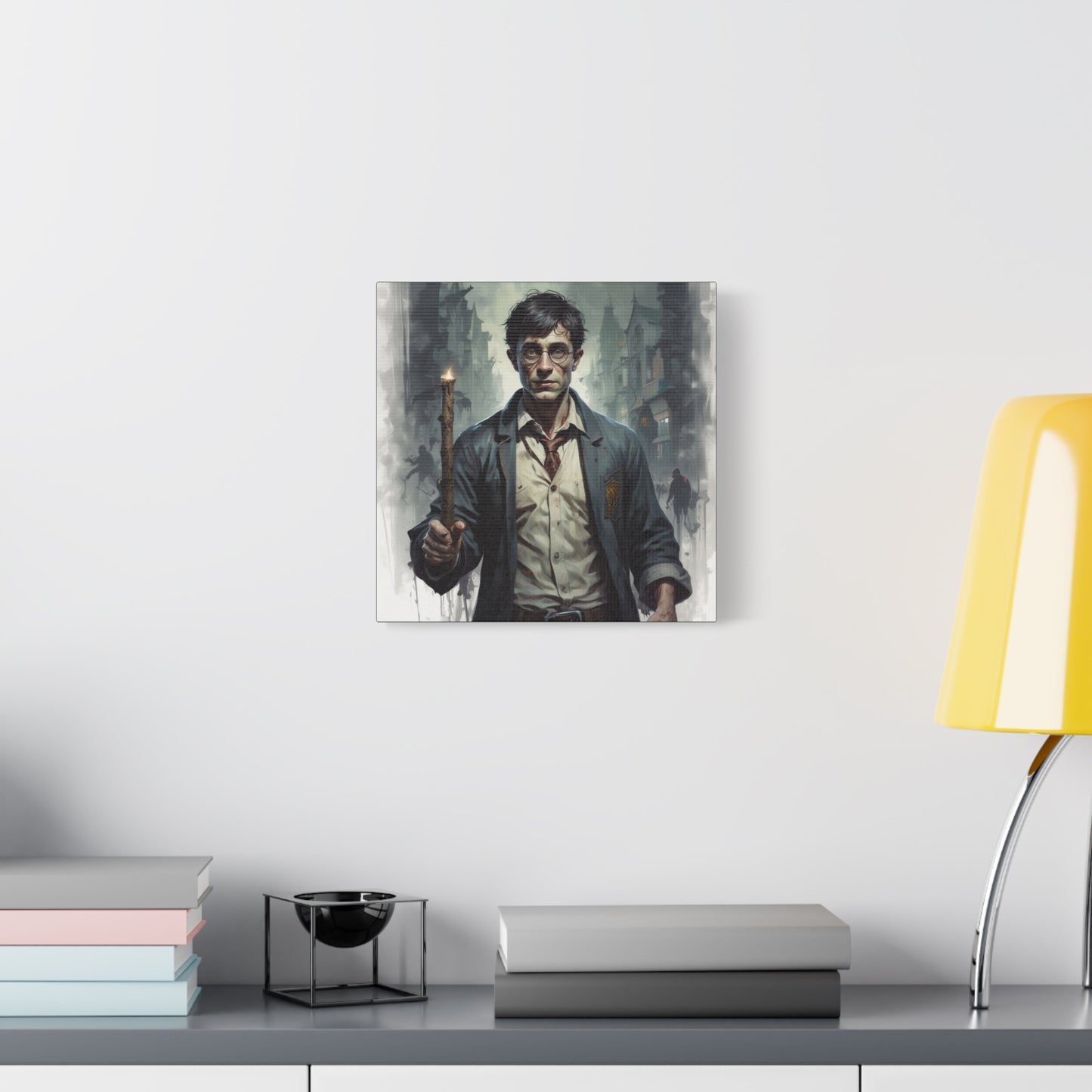 Dark Harry Canvas Print — Moody Urban Fantasy Stretched Wall Art