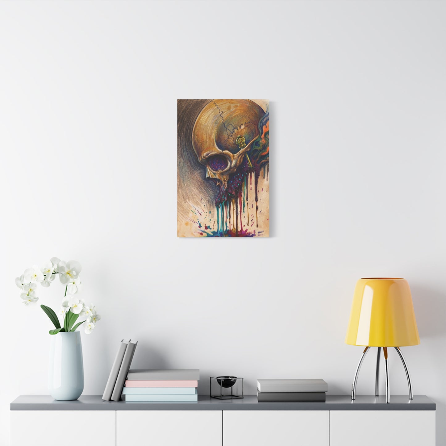 Skull Drip Matte Canvas Wall Art — Stretched 1.25"