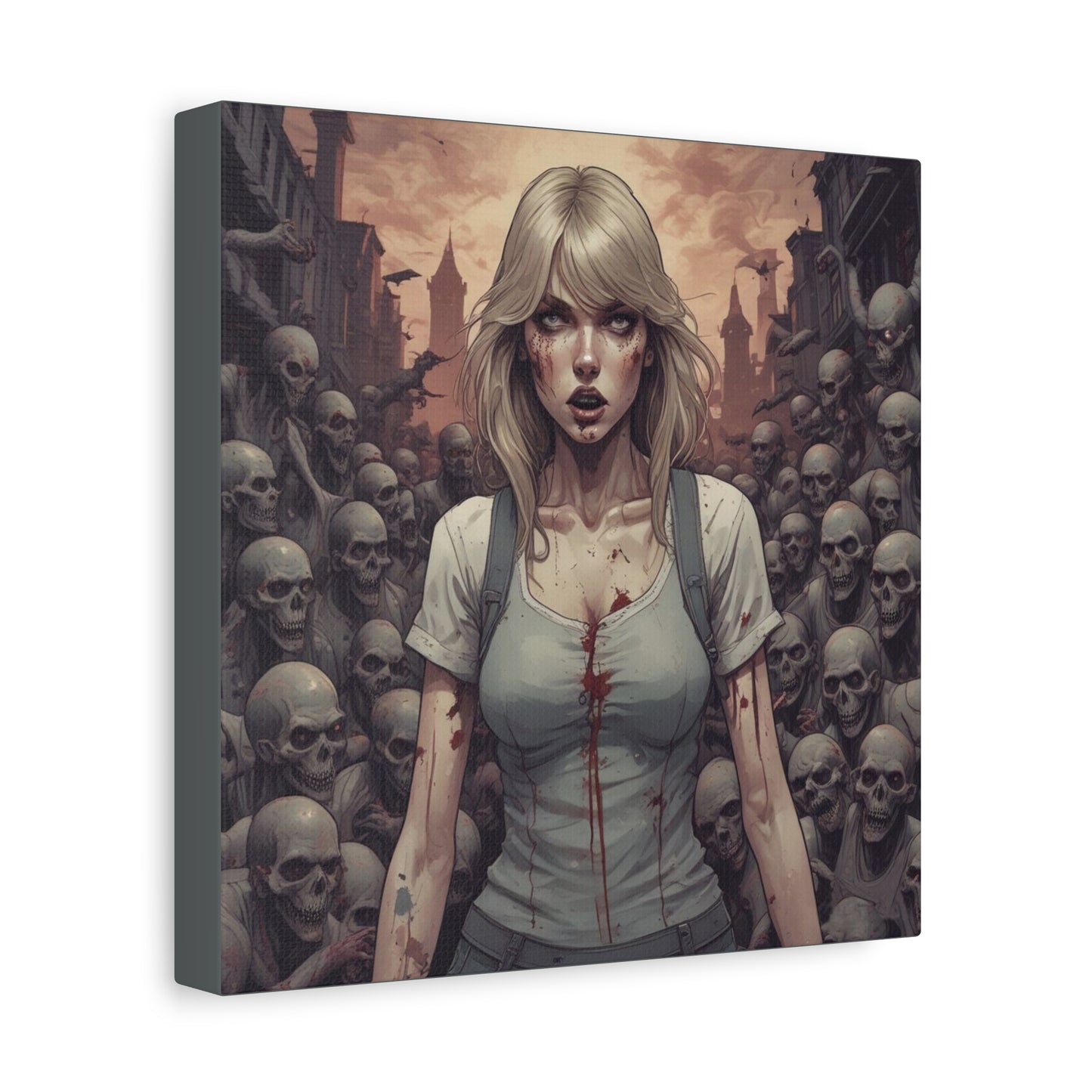 Zombie Swift Matte Canvas Wall Art — Gory Gothic Horror Illustration