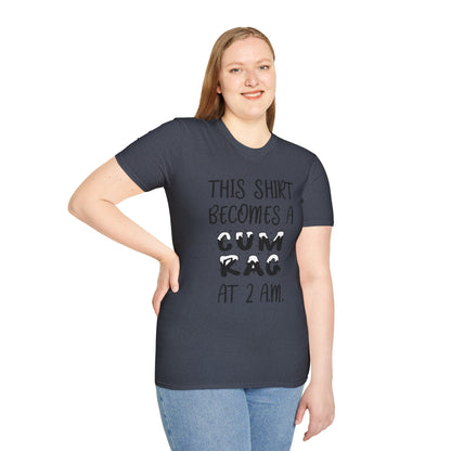 Graphic T-Shirt — "This Shirt Becomes a Cum Rag at 2 AM" Funny Novelty Tee