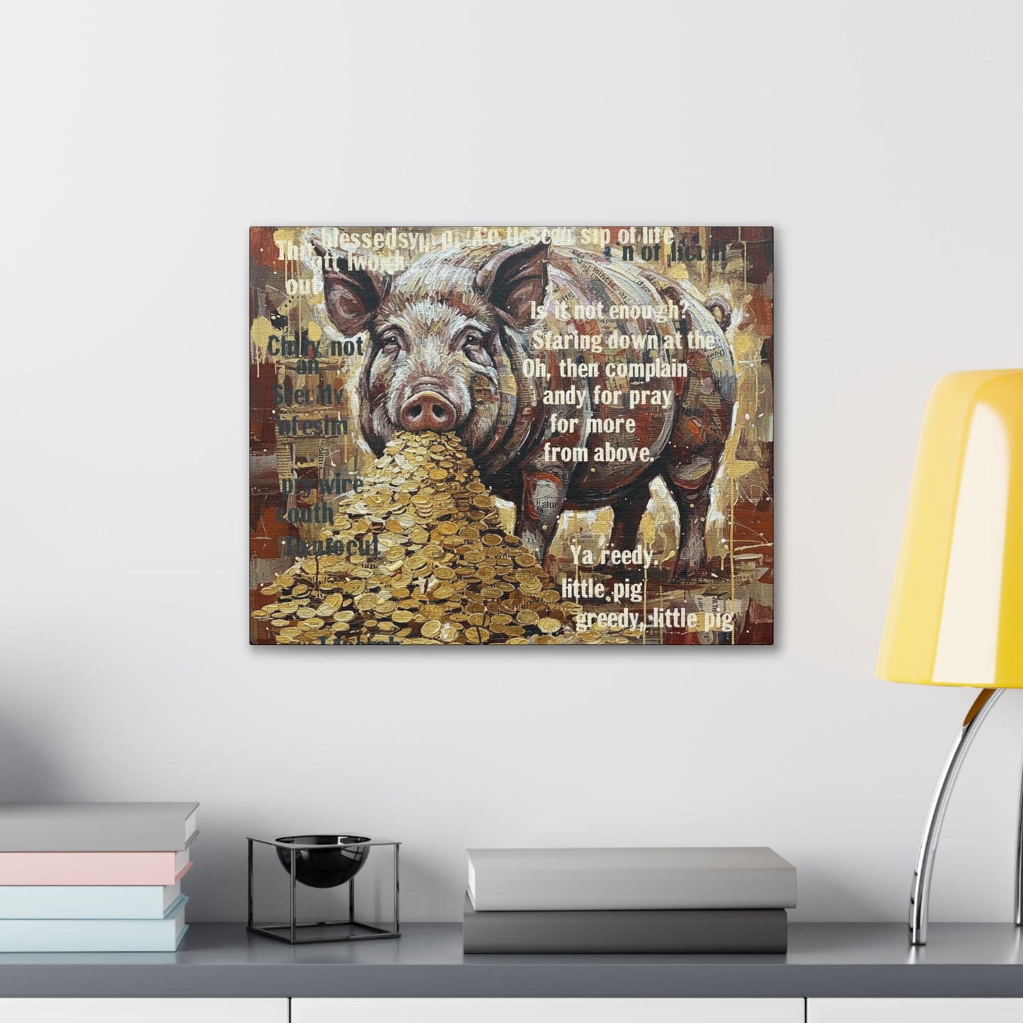 DMB Pig Inspired art - 'Greedy Little Pig' Farmhouse Wall Art