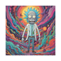 Psychedelic Rick Portal Canvas — Colorful Rick Illustration on Stretched Matte Canvas